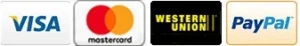 security payment by Visa/Mastercard/Western Union/ Paypal